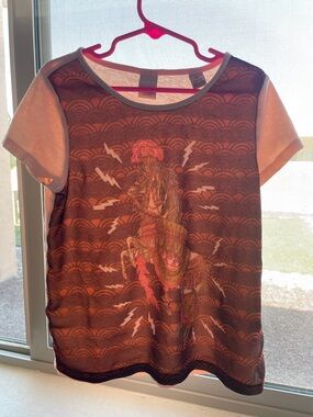 scotch soda Short Sleeve Graphic Top in Brown and Pink little girl 8years